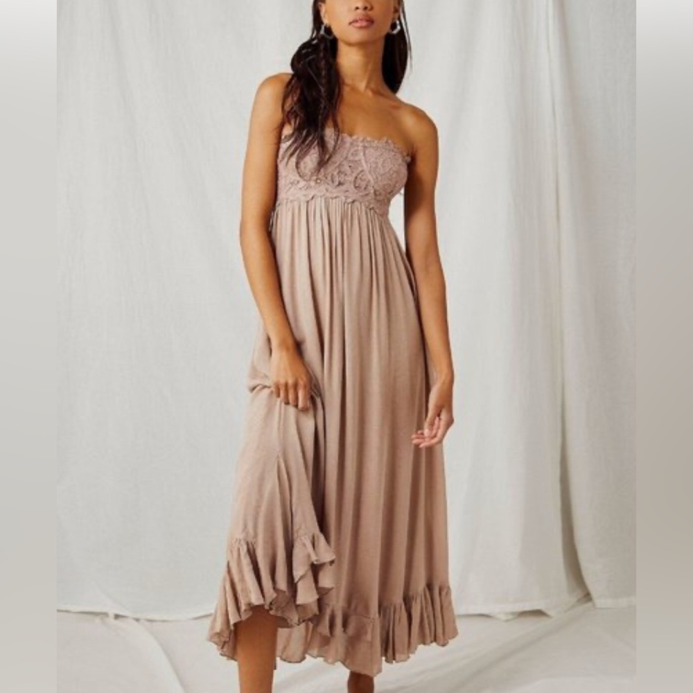 FREE PEOPLE ADELLA CORSET TUBE SLIP MAXI DRESS